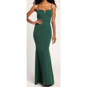 Lulu’s Finding the One Forest Green Mermaid Maxi Dress